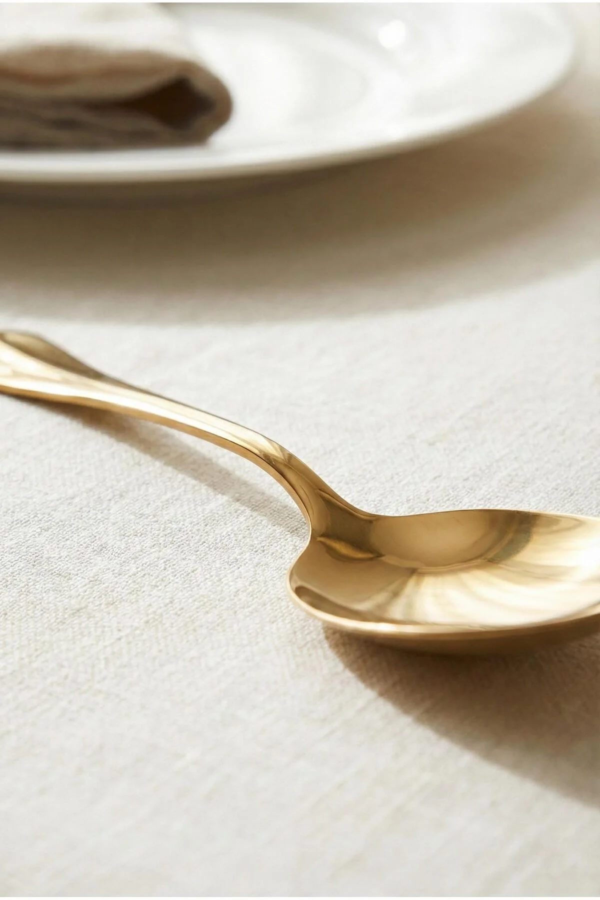 Gold Büyük Boy Paslanmaz Çelik Servis Kaşığı & Profesyonel Sunum Gereci 25 cm - Görsel 3