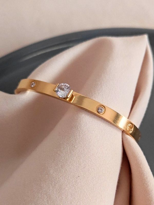 GOLD CARTİER ZİRKON TAŞ ÇELİK KELEPÇE BİLEKLİK-KEZTÇBİ73