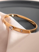 GOLD CARTİER ZİRKON TAŞ ÇELİK KELEPÇE BİLEKLİK-KEZTÇBİ73