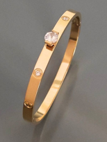 GOLD CARTİER ZİRKON TAŞ ÇELİK KELEPÇE BİLEKLİK-KEZTÇBİ73