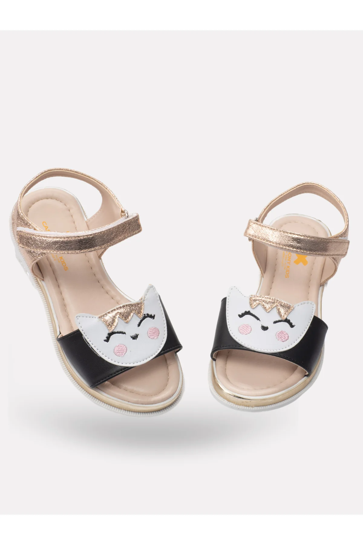 Gold Cat 3D Simli Kız  Sandalet