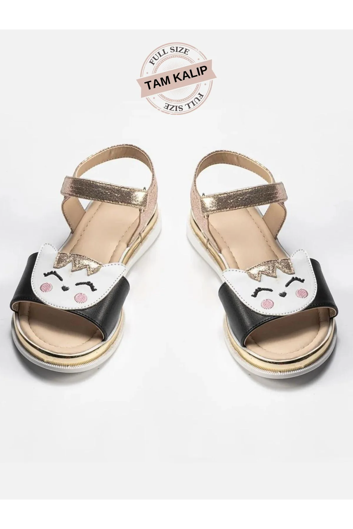 Gold Cat 3D Simli Kız  Sandalet