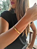 Tükkan Accessories Gold Çelik Kelepçe 3 Çizgili Zarif Sade Kelepçe-Keztçbi72