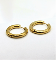 Gold Cerrahi Çelik Kararmaz Spor 14 MM Halka Küpe-ÇEHAKÜ33