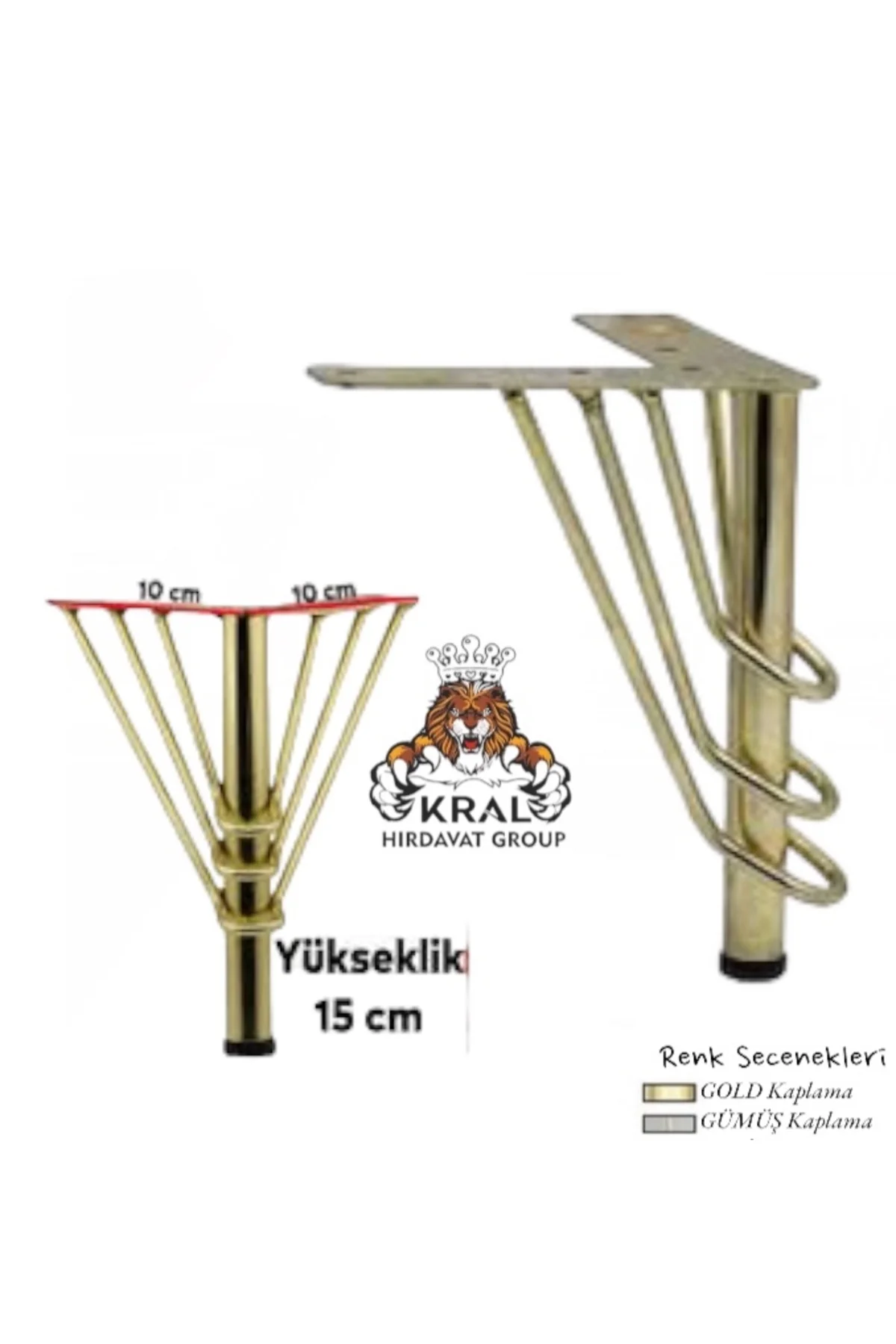 Gold Demir Koltuk Kanepe Ayağı 15cm 1 Adet