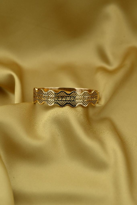 Tükkan Accessories Gold Desenli Kalin Kelepçe Çelik Bileklik-Keztçbi39