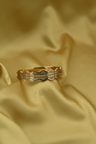 Tükkan Accessories Gold Desenli Kalin Kelepçe Çelik Bileklik-Keztçbi39