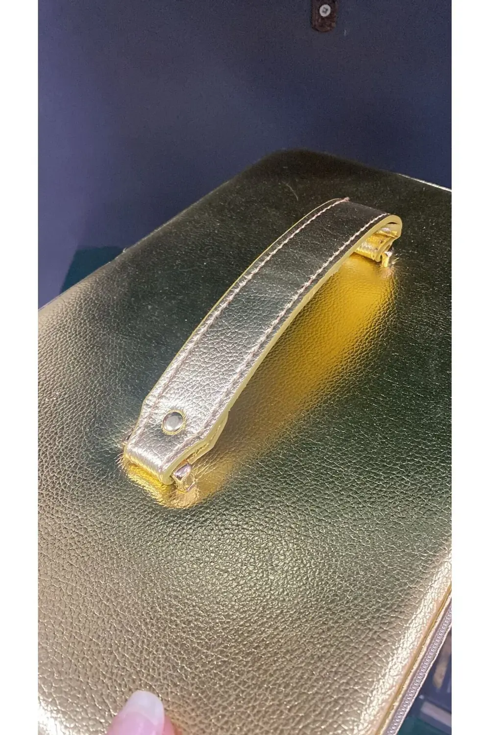 Gold Dikdörtgen Deri Kutu 30.5*20*12 cm