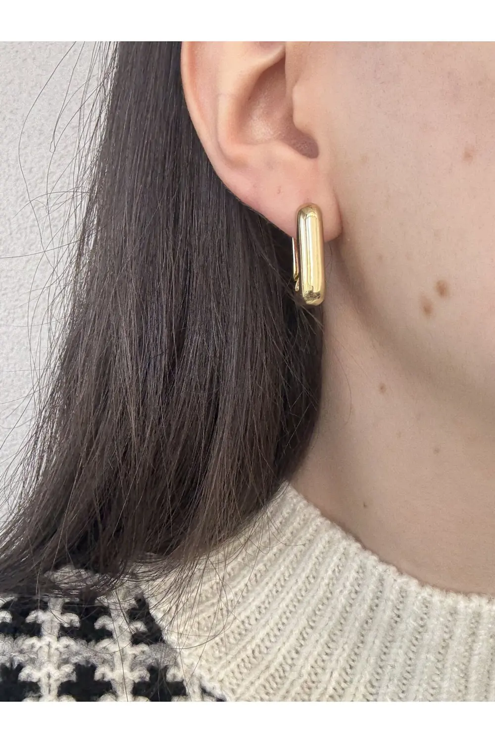 Atelier Emine Gold Dörtgen Küpe