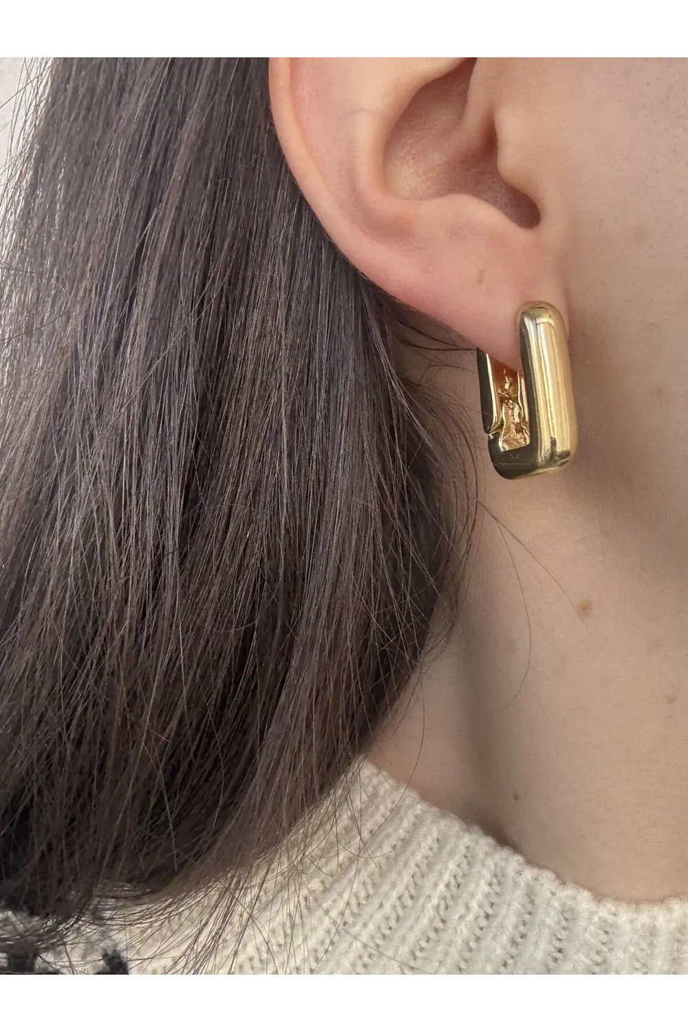 Atelier Emine Gold Dörtgen Küpe