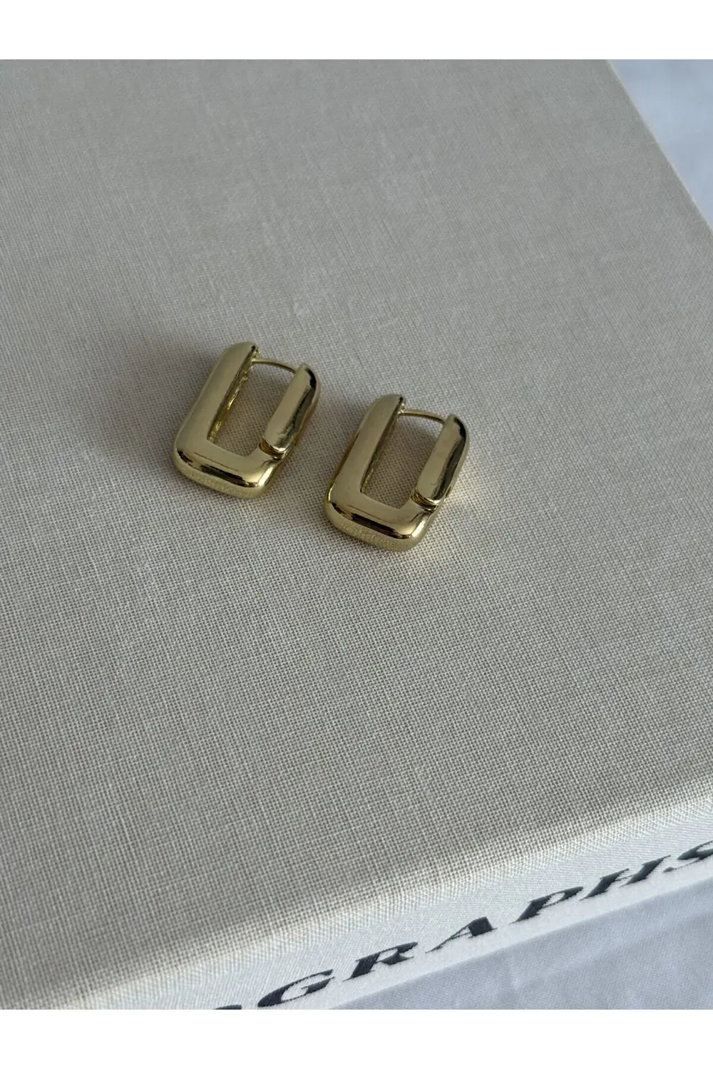 Atelier Emine Gold Dörtgen Küpe