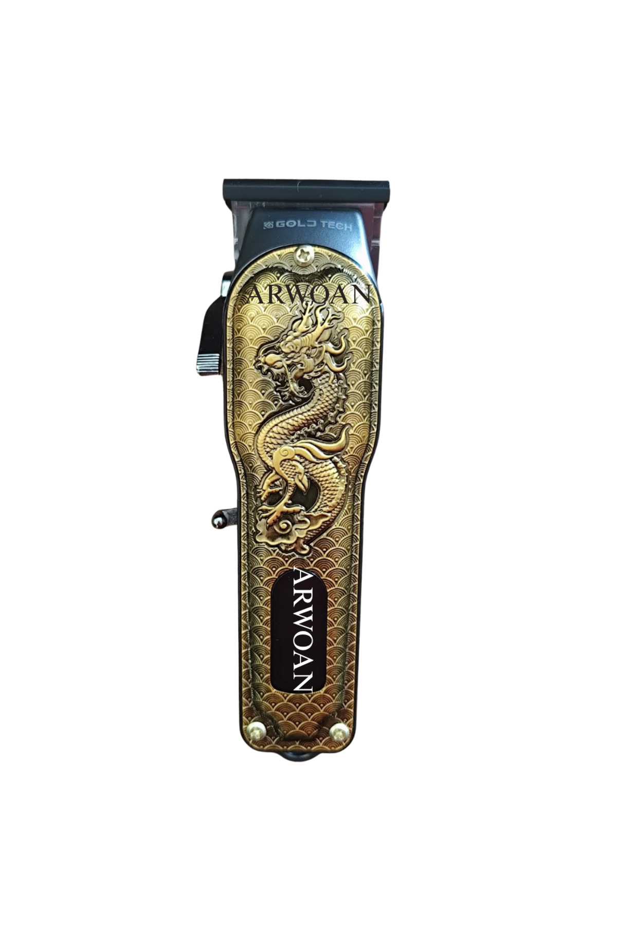 Gold Dragon Kabartmalı Metal Gövdeli Kablosuz Profesyonel Saç Kesme Makinesi