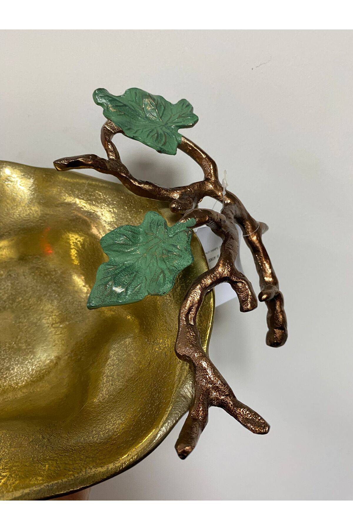 Gold Eskitme Aliminyum Dekoratif Yaprak Tabak