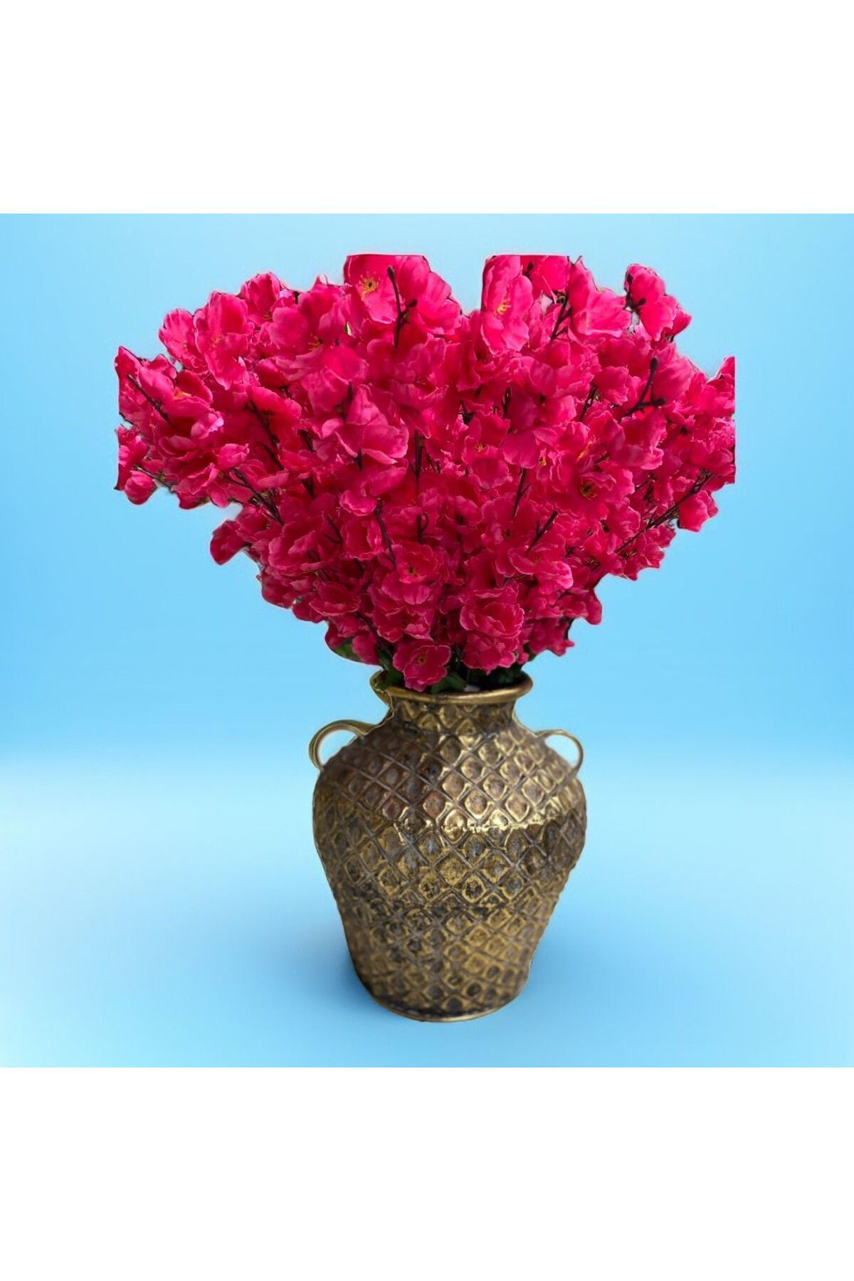 Elif Aksesuar Gold Eskitme Kulplu Tombul Küp Vazo