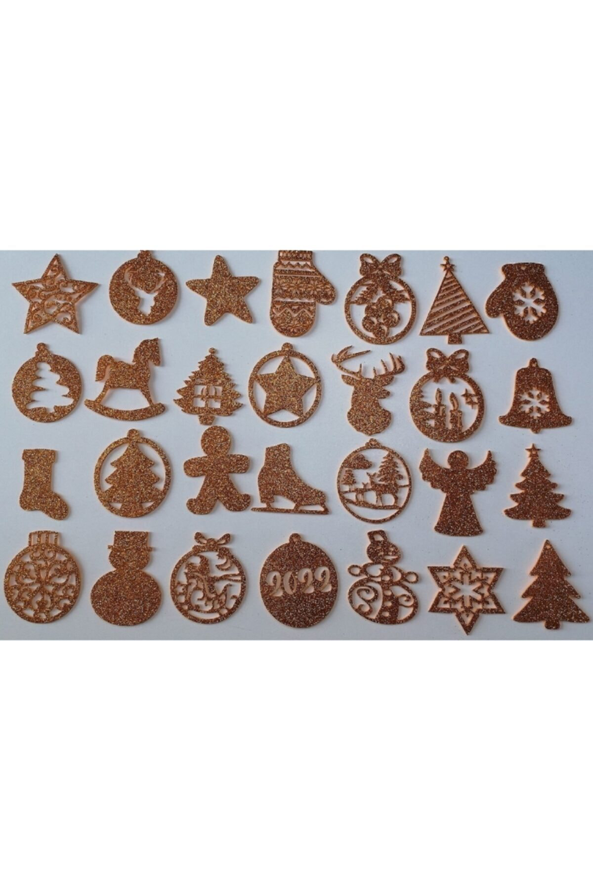 Leylaser Gold Eva Yılbaşı Ağacı Süsü 7,5X7,5 Cm 28Li