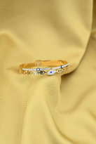 GOLD HAMUR ŞAMBALA ZİRKON TAŞ NAZAR BONCUĞU VE LALE DETAY KELEPÇE