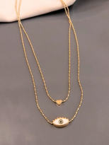 GOLD İKİLİ GÖZ NAZAR VE KALP ÇOKLU KOMBİN KOLYE-KOL145 GOLD İKİLİ GÖZ NAZAR VE KALP ÇOKLU KOMBİN KOLYE-KOL145