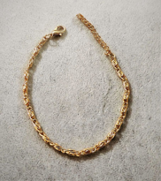 GOLD KAPLAMA 3 MM BURGU ZİNCİR BİLEKLİK-BİLEKLİK46