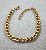 GOLD KAPLAMA 6 MM BAKLAVA ZİNCİR BİLEKLİK -BİLEKLİK52 GOLD KAPLAMA 6 MM BAKLAVA ZİNCİR BİLEKLİK -BİLEKLİK52