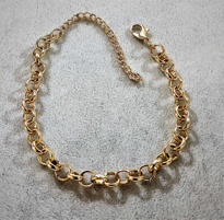 GOLD KAPLAMA 6 MM HALKA ZİNCİR BİLEKLİK-BİLEKLİK50 GOLD KAPLAMA 6 MM HALKA ZİNCİR BİLEKLİK-BİLEKLİK50