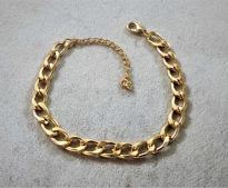 GOLD KAPLAMA 7 MM BAKLAVA ZİNCİR BİLEKLİK-BİLEKLİK53 GOLD KAPLAMA 7 MM BAKLAVA ZİNCİR BİLEKLİK-BİLEKLİK53