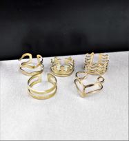 GOLD KAPLAMA AYARLANABİLİR EKLEM YÜZÜĞÜ 5 ADET-YÜZÜK2