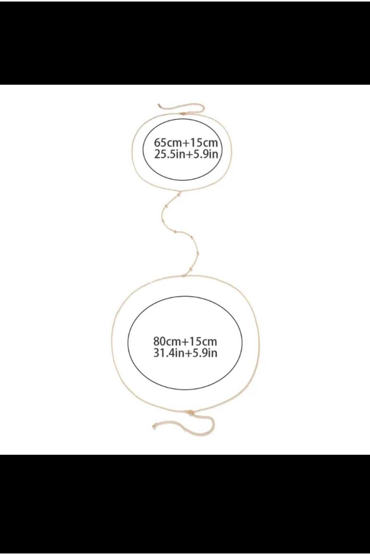 Arescollection Gold Kaplama Dorika Kararmaz Vucut Bel Zinciri Vücut Aksesuarı