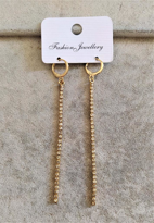 GOLD KAPLAMA İTALYAN KANCA ZİRKON TAŞ TEK SIRA SU YOLU ABİYE KÜPE