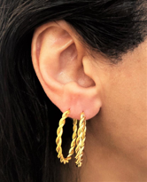 GOLD KAPLAMA KALIN BURGU MODEL 20 MM HALKA KÜPE-00HK88
