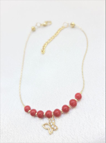 GOLD KAPLAMA KIRMIZI BONCUK KELEBEK FİGÜR HALHAL-HALHAL28