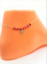 GOLD KAPLAMA KIRMIZI BONCUK MARTI FİGÜR HALHAL-HALHAL27