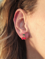 GOLD KAPLAMA KİRAZ FİGÜR KÜPE-KÜPE32