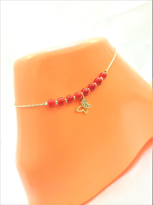 GOLD KAPLAMA KIRMIZI BONCUK KELEBEK FİGÜR HALHAL-HALHAL28