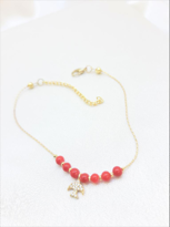 GOLD KAPLAMA KIRMIZI BONCUK MARTI FİGÜR HALHAL-HALHAL27