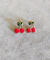 GOLD KAPLAMA KİRAZ FİGÜR KÜPE-KÜPE32