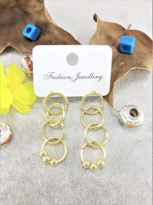 GOLD KAPLAMA PİRİNÇ ZİNCİR KÜPE-ZİNKÜ07