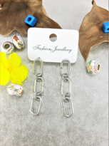 GOLD KAPLAMA PİRİNÇ ZİNCİR KÜPE-ZİNKÜ25