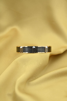 Tükkan Accessories Gold Kaplama Siyah Detay Kelepçe Çelik Bileklik-Keztçbi43