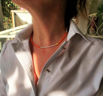 Tükkan Accessories Gold Kaplama Silindir Sari Sedef Taşi Detay Turuncu-Beyaz Boncuk 