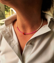 Tükkan Accessories Gold Kaplama Turuncu Taş Detay Pembe-Beyaz Boncuk Kolye-0Kol96 Tükkan Accessories Gold Kaplama Turuncu Taş Detay Pembe-Beyaz Boncuk Kolye-0Kol96