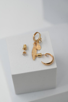 GOLD KAPLAMA UZUN OVAL FİGÜR ZİRKON TAŞ 3 ÇİFT KOMBİN ÇOKLU KÜPE-