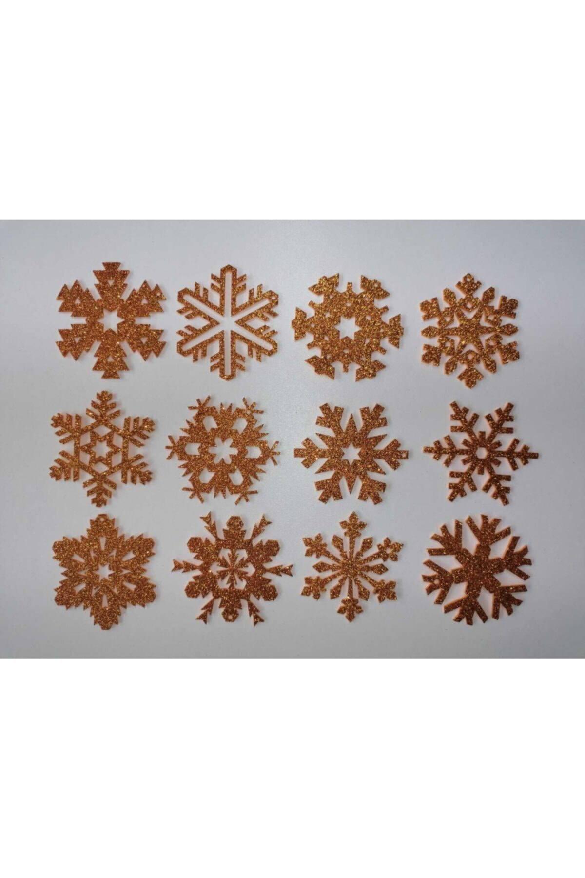 Leylaser Gold Kar Tanesi Simli Eva Ağaç Ve Hediye Süsü 8X8cm 12 Lli