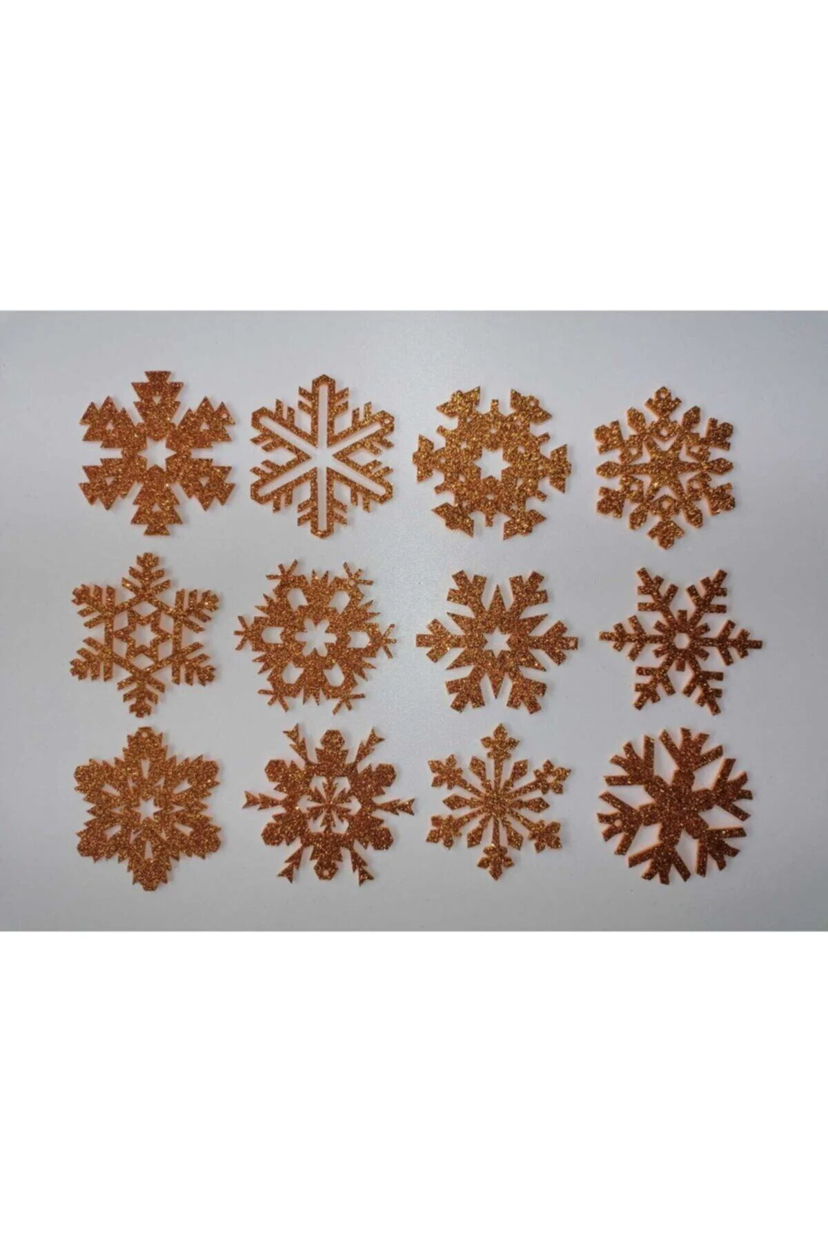 Gold Kar Tanesi Simli Eva Ağaç Ve Hediye Süsü 8x8cm 12 Lli