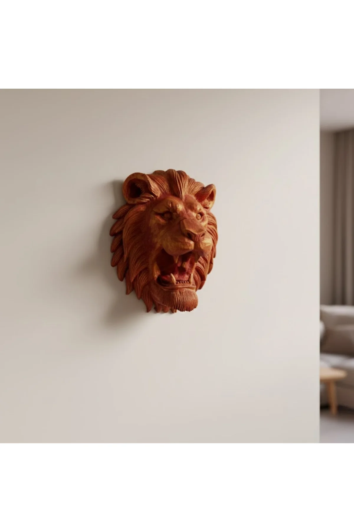 Gold Kırmızı Aslan Duvar Dekoru Asılabilir Hediyelik 3D Heykel 20