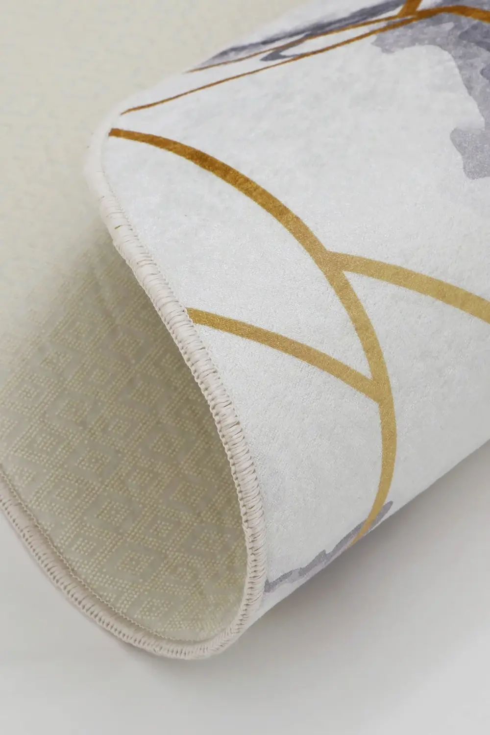 Gold Kristal Saçaksız Dijital Yuvarlak Halı Yıkanabilir Banyo Pas