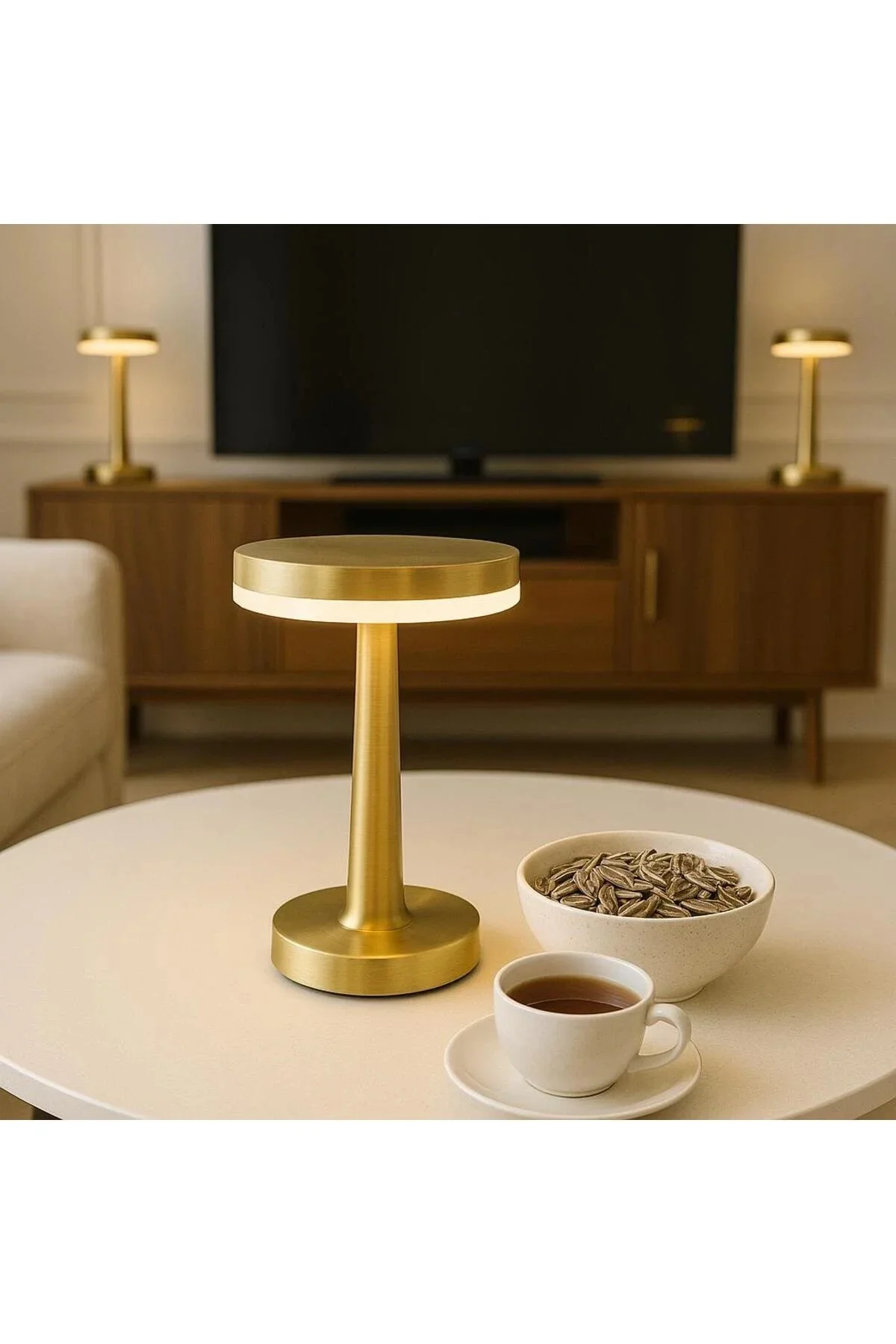Gold Mantar Masa Lambası 3 Renk Modlu Kablosuz Şarjlı Dekoratif Metal LED Abajur Fiyatı, Yorumları ve Özellikleri