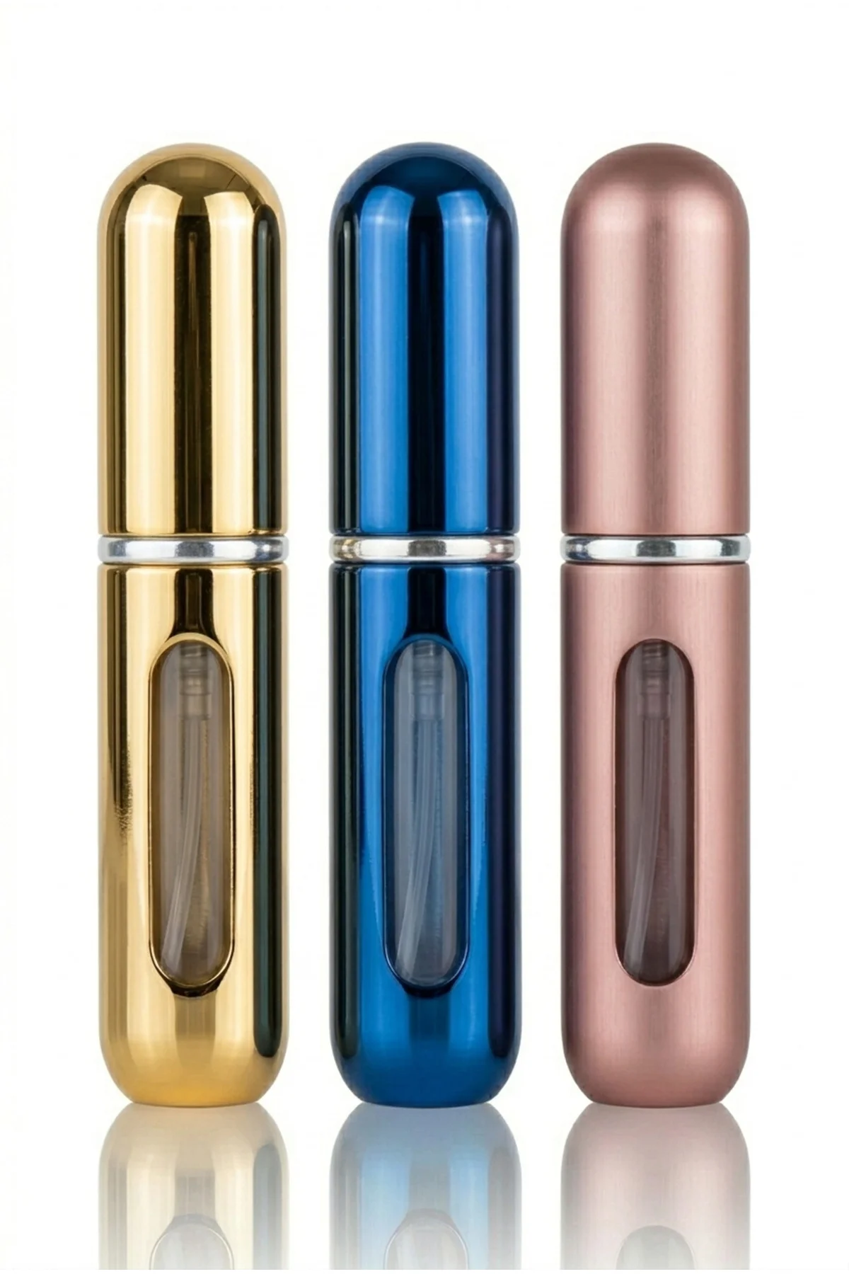 Gold Mavi Rose 3'lü Doldurulabilir Seyehat Parfüm Şişesi 5 Ml Hac