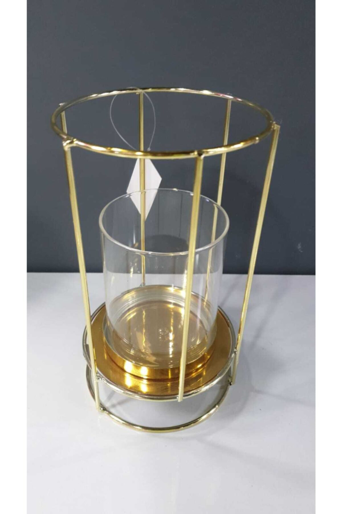 Gold Metal Camlı Mumluk