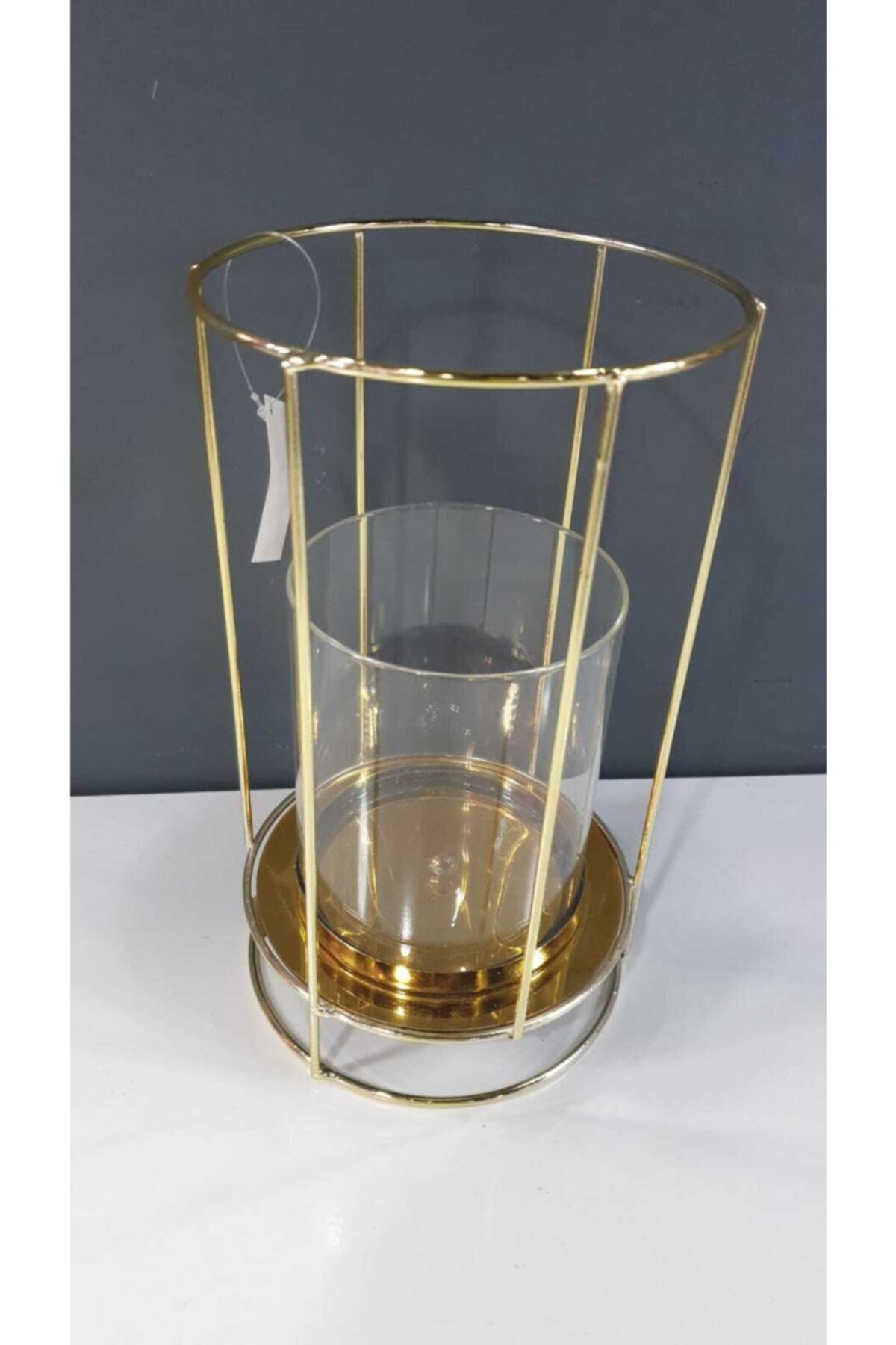 Gold Metal Camlı Mumluk