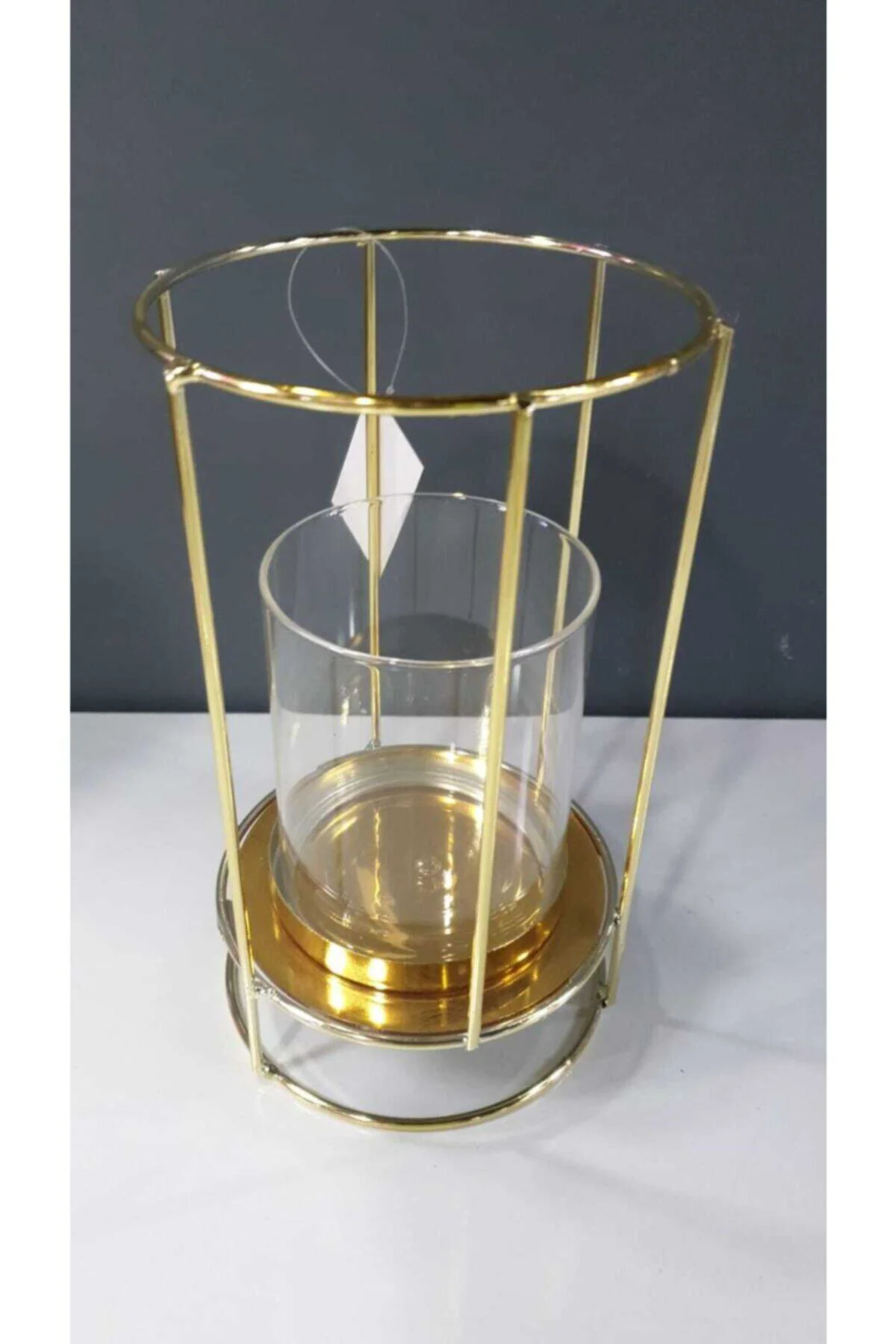 Gold Metal Camlı Mumluk
